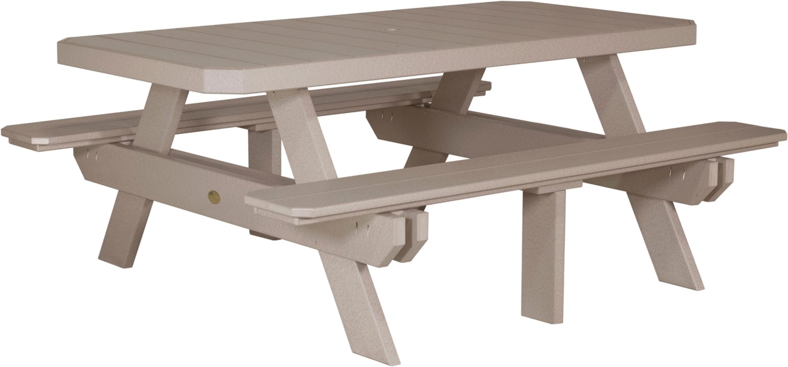LuxCraft Poly 6' Rectangular Picnic Table P6RPT