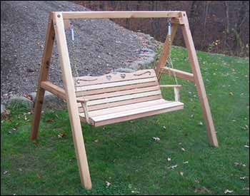 Creekvine Cedar Country Hearts Porch Swing w/Stand