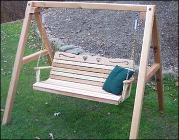 Creekvine Cedar Country Hearts Porch Swing w/Stand